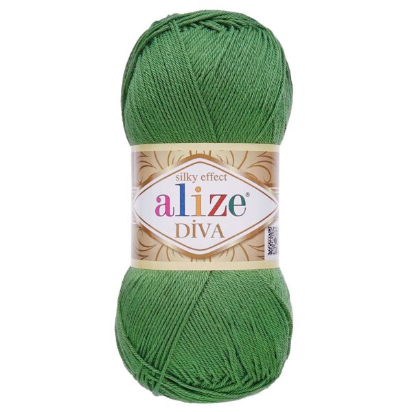 Пряжа Alize (Ализе) Diva / уп.5 мот. по 100 г, 350м, 079 базилик A