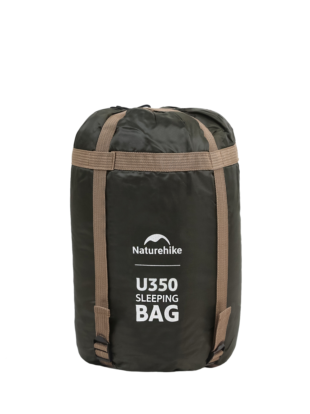 Спальный мешок Naturehike U350  с капюшоном, коричневый (NH20MSD07), молния справа