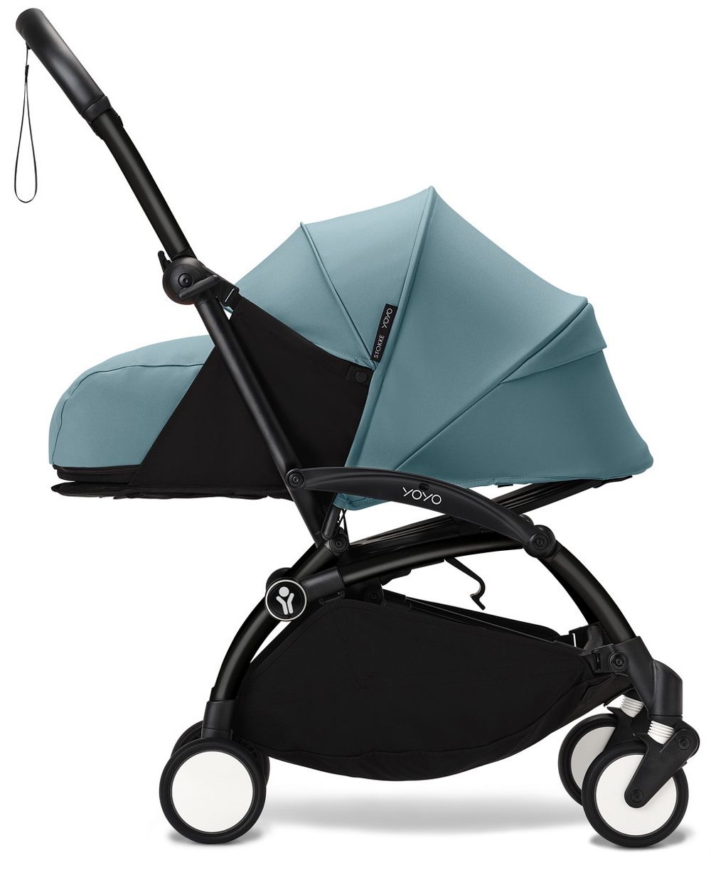Коляска для новорожденных Stokke YOYO3 Newborn Pack 0+ рама чёрная Black Aqua