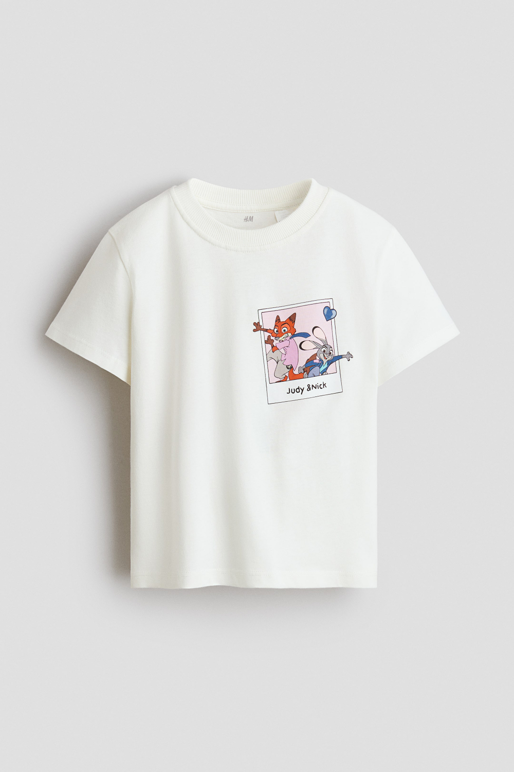 H&M Хлопковая футболка с принтом, белый