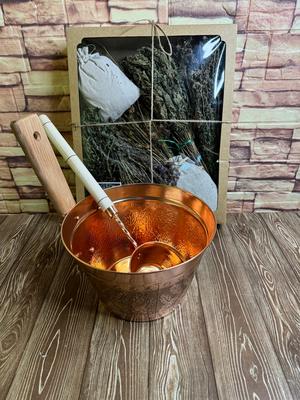 Ковш-черпак 0,15л. медный 38см.