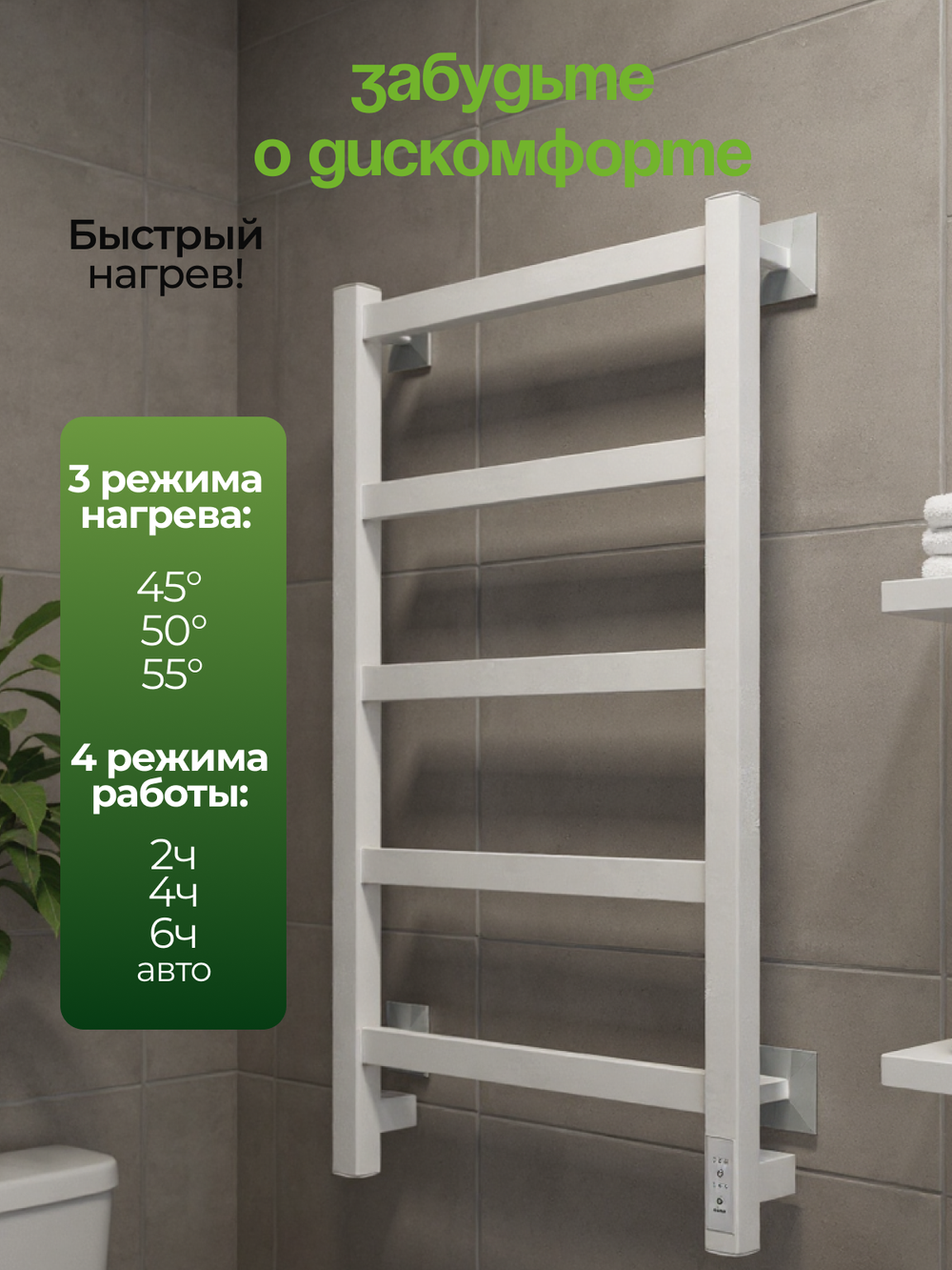 Полотенцесушитель Энтеро 75х40 белый