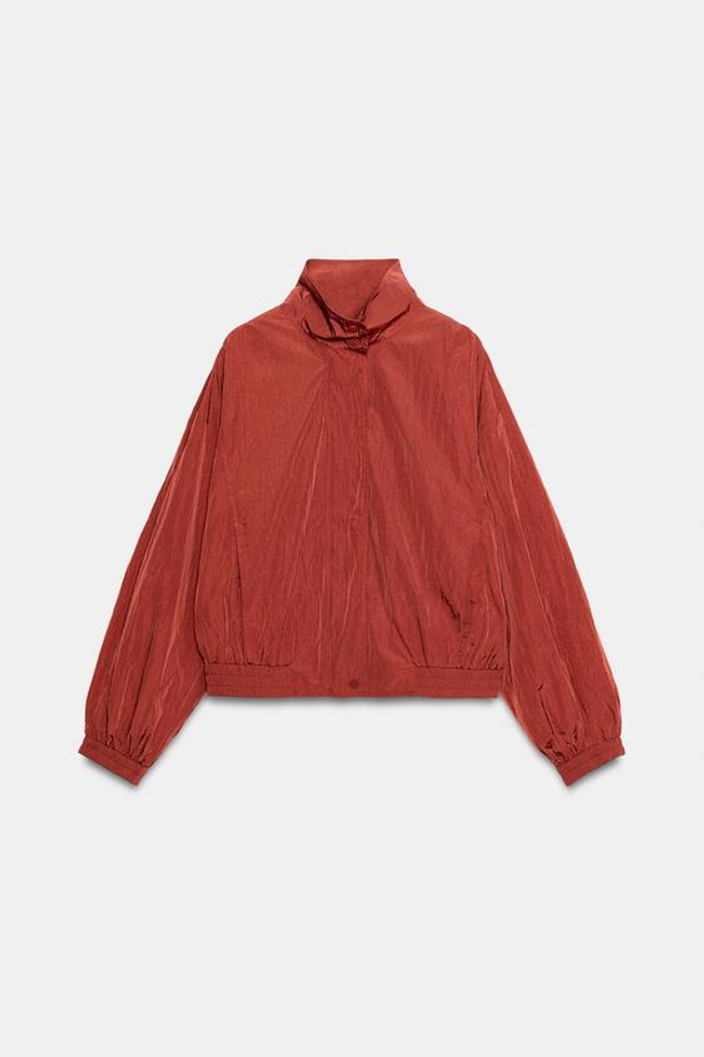 ZARA БОМБЕР С ВЫСОКИМ ВОРОТНИКОМ, ЧЕРЕПИЧНЫЙ