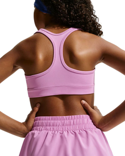 Детский спортивный бюстгальтер Nike Girls Swoosh — light magenta/white