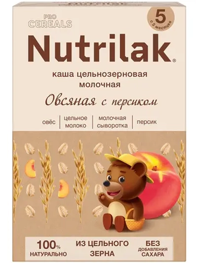Каша молочная Nutrilak Premium Procereals овсяная персик 200г с 5месяцев