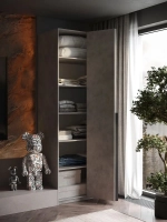 Шкаф распашной Soho WingLine, серый, с полками, 81 см