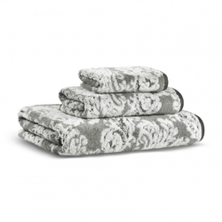Полотенце 76x142 L'appartement Damask Yarn Dyed ivory/carbon слоновая кость/серый металлик