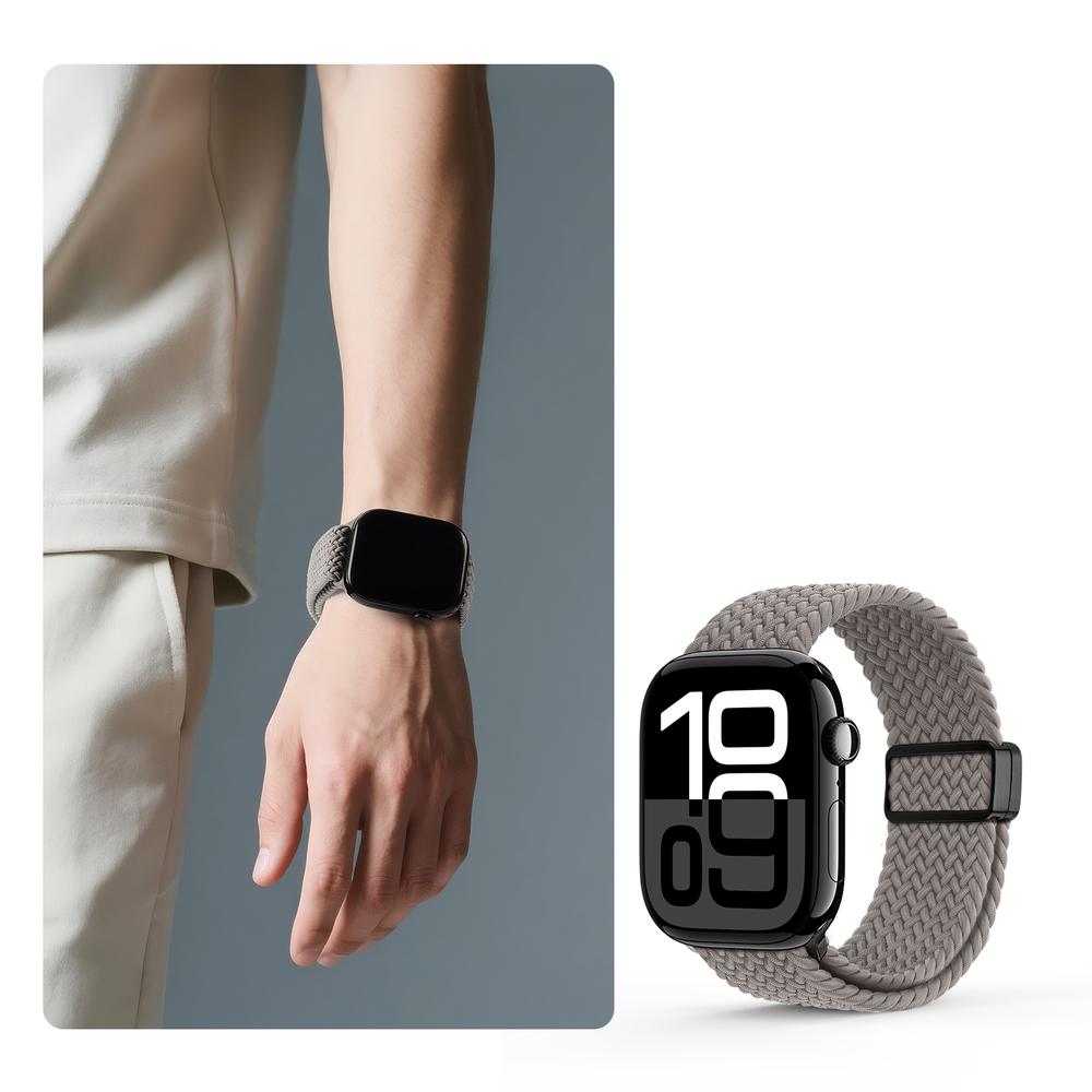 Эластичный ремешок темно-серого цвета (Clay) для смарт часов Apple Watch размером 42, 44, 45, 46, 49MM, серия Mixture Ultra Series от Dux Ducis