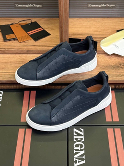Кеды Zegna Triple Stitch с вставками кожи крокодила