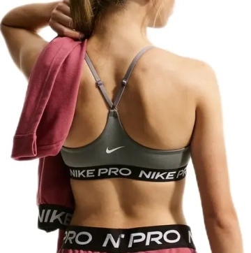 Топ для девочки теннисный Nike Girls Pro Indy - smoke grey/pure
