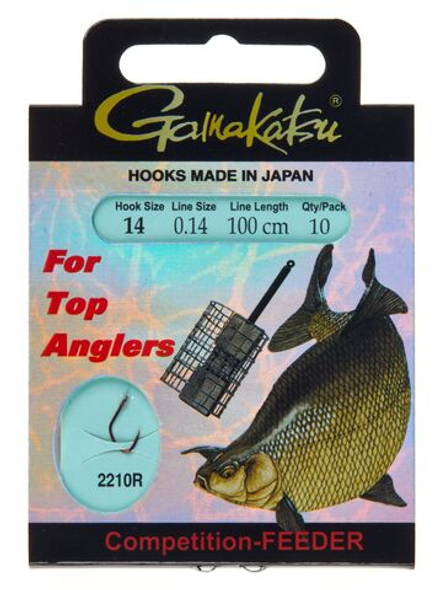 Крючки с поводком Gamakatsu BOOKLET BR.FEEDER 2210R разм. 14-0.14мм 100см 10шт.