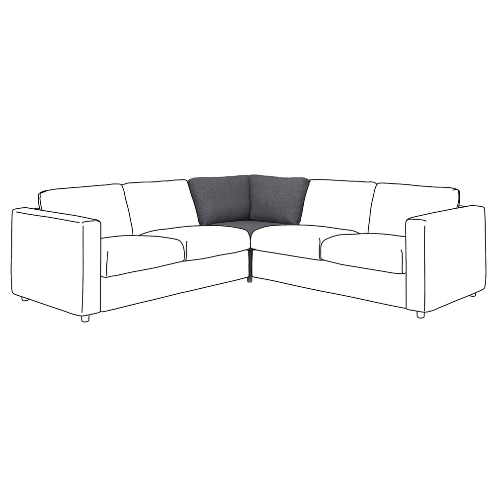IKEA VIMLE  (ИКЕА ВИМЛЕ)  -  Чехол на угловую секцию - Гуннаред средне-серый