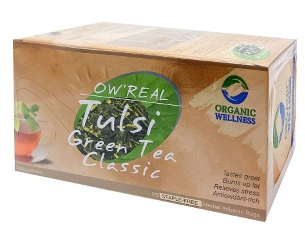 Чай зеленый Organic Wellness Tulsi green tea classic, 25 пакетиков