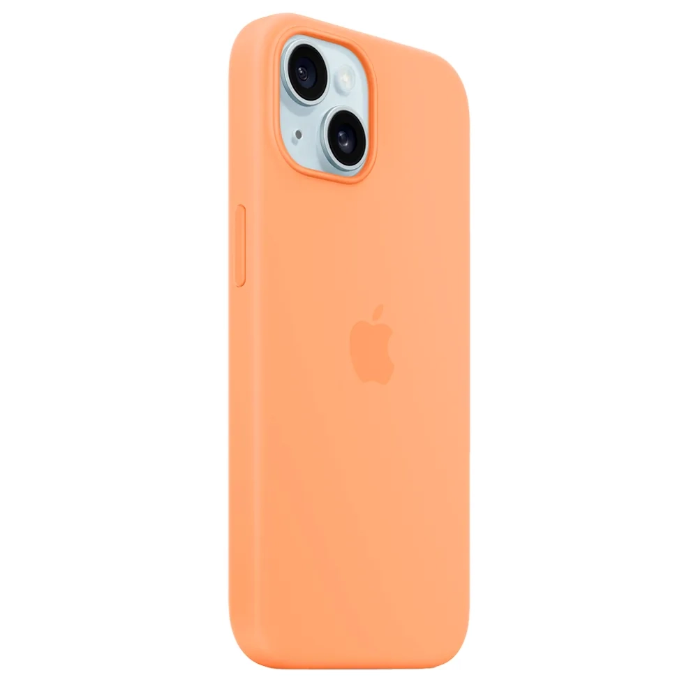 Силиконовый чехол с поддержкой MagSafe Apple Silicone Case для iPhone 15 Plus, Orange Sorbet (Апельсиновый сорбет)