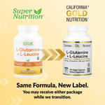 California Gold Nutrition, L-глютамин и L-лейцин, 120 растительных капсул
