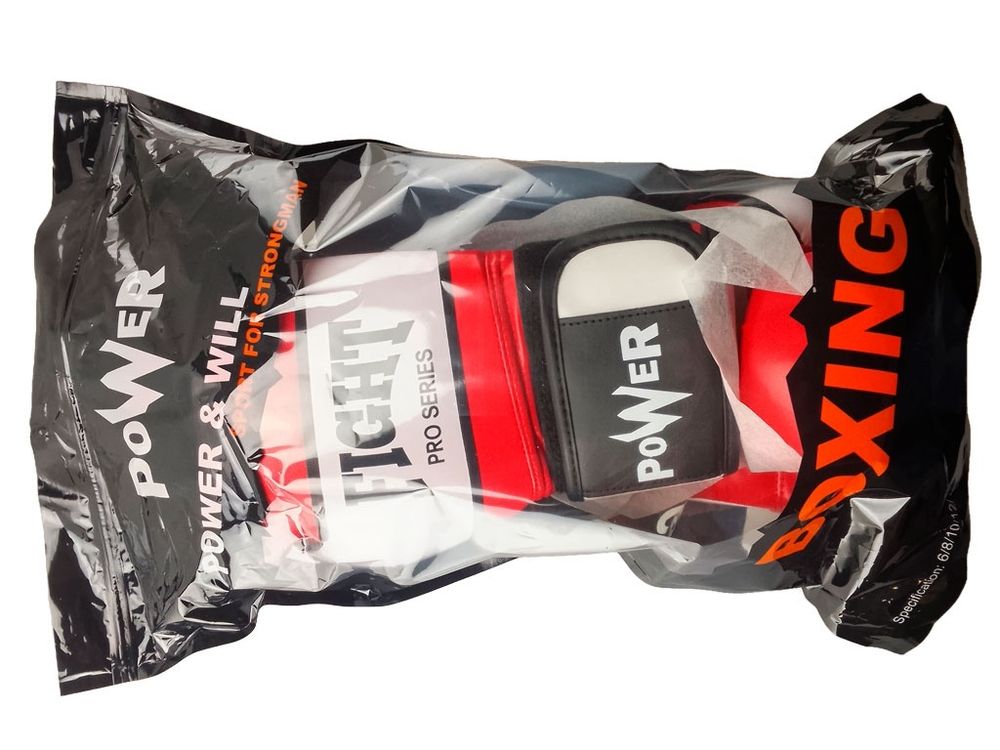 Перчатки боксёрские FIGHT PRO SERIES красные 12 унций PRO-F-K-12#