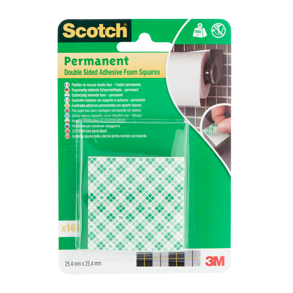 Квадраты монтажные двусторонние клейкие Scotch®, 16 шт./упаковка