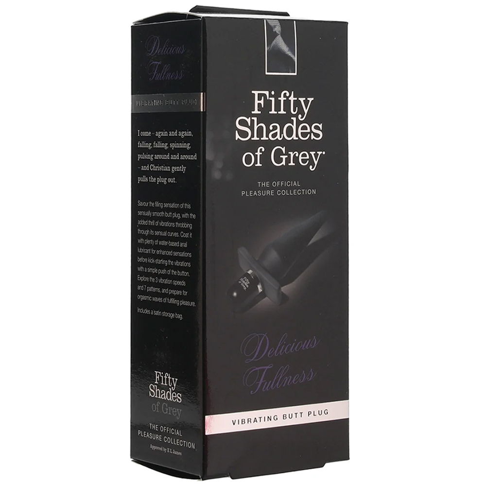 Черная анальная вибровтулка 14см Fifty Shades of Grey Delicious Fullness Vibrating Silicone Butt Plug Black