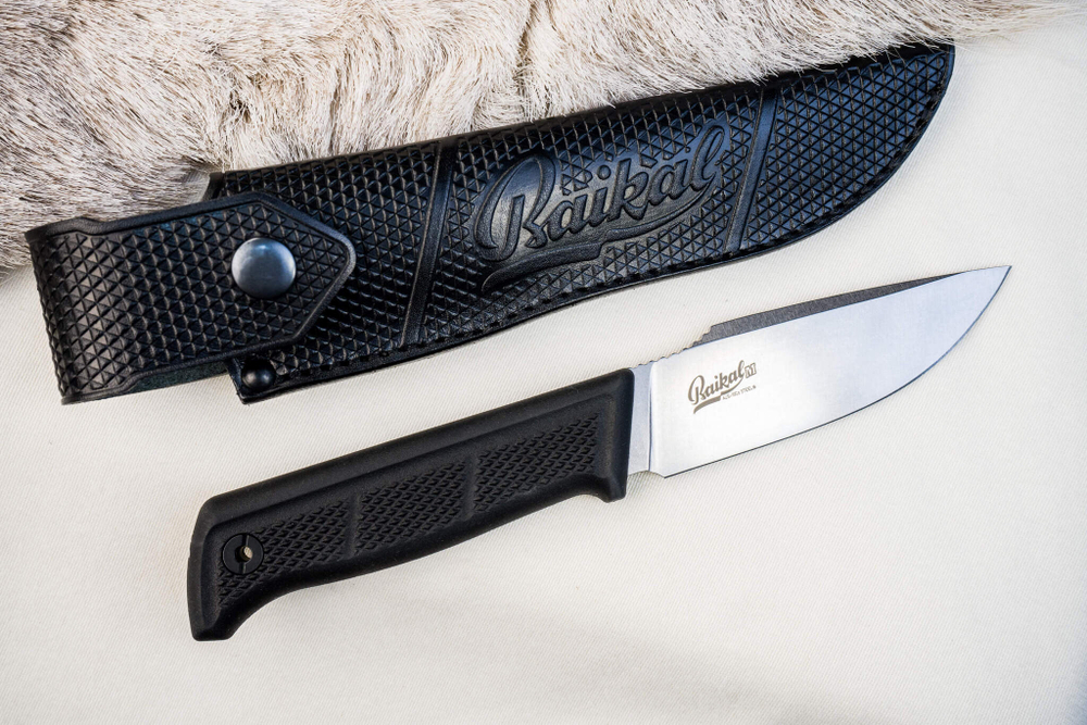 Туристический нож Baikal M AUS-10Co (Cryo) StoneWash Kraton