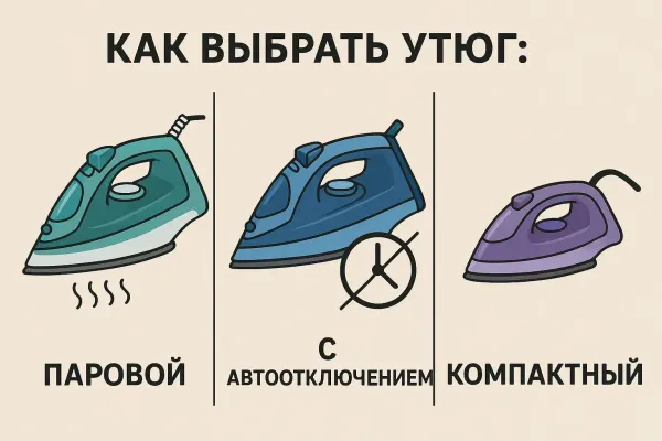 Как выбрать утюг: паровой, с автоотключением или компактный?