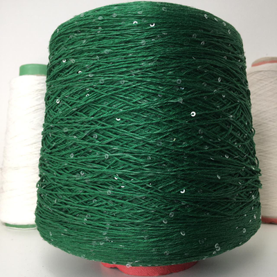 PAILLUX - D&C yarns; 96% хлопок, 4% прозрачные пайетки; 560м/100гр; цвет: нить - изумруд, пайетки - прозрачные MPK
