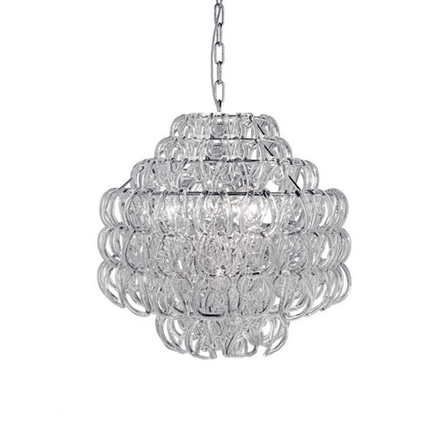 Pendant design lamp Giogali SP 3E by Vistosi (Clear)