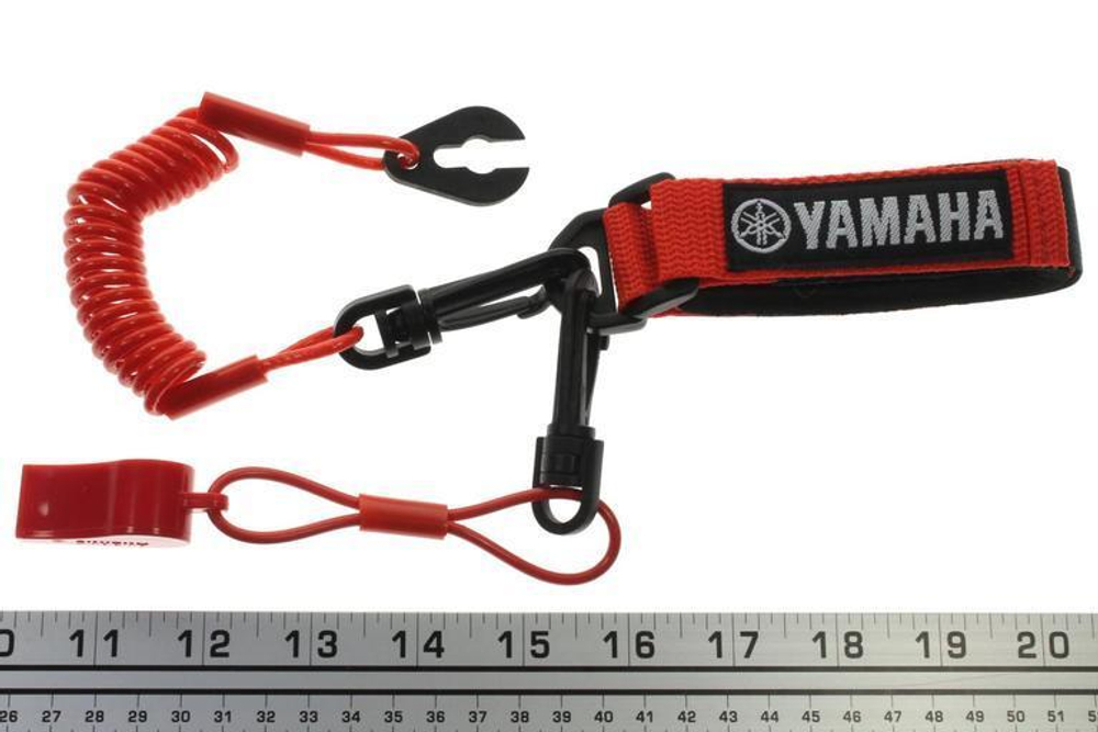 Стоп шнур Yamaha с неопрен. браслетом красный