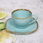 Чайная пара «Tiffany Blue» (кружка 220мл+блюдце)