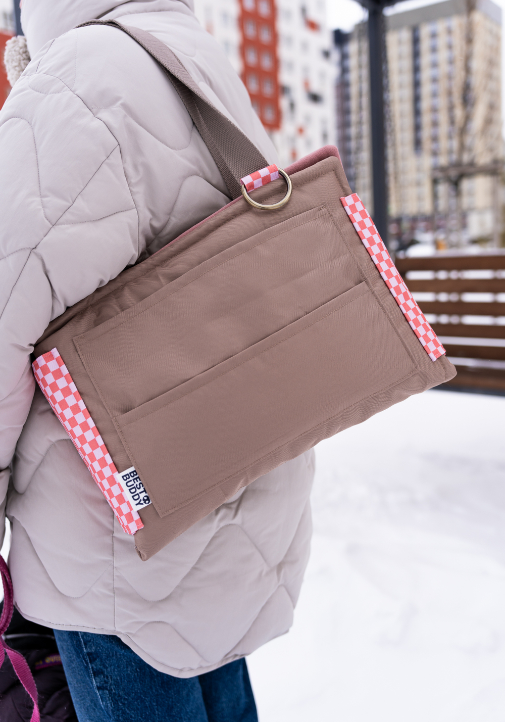 Best Buddy Сумка-лежак 2в1 Buddy Bag Розовая клетка