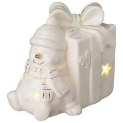 ФИГУРКА "СНЕГОВИК С ПОДАРКОМ" С LED-ПОДСВЕТКОЙ 10,5*7*9,6 СМ