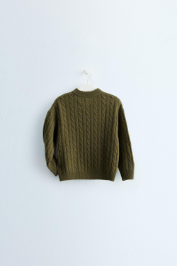ZARA TIMELESS — СВИТЕР ИЗ 100% ШЕРСТИ, КОРИЧНЕВЫЙ/ЗЕЛЕНЫЙ