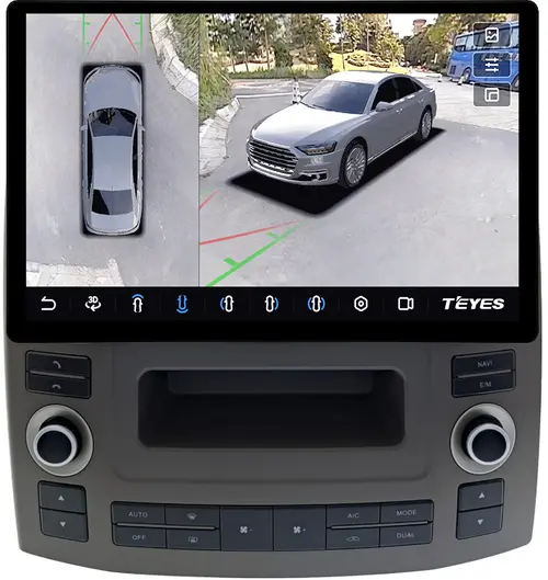 Магнитола для Infiniti FX35, FX45 S50 2006-2008 - Teyes CC3-2K-360 монитор 13" 2K QLED на Android 10, Быстрая, CarPlay, 4G SIM-слот, 4 камеры в комплекте