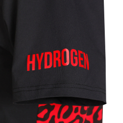 Мужское теннисное поло Hydrogen Tech Panther T-Shirt Men - Black, Red