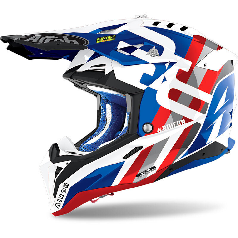 Мотошлем AIROH AVIATOR 3 RAINBOW BLUE/RED GLOSS