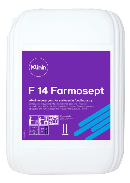 Klinin: Фармосепт F14 10л сильнощелочное пенное моющее средство без хлора