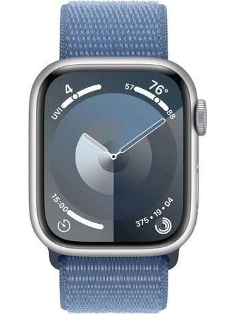 Умные часы Apple Watch Series 9 41 мм Aluminium Case GPS, Silver/Winter Blue Sport L