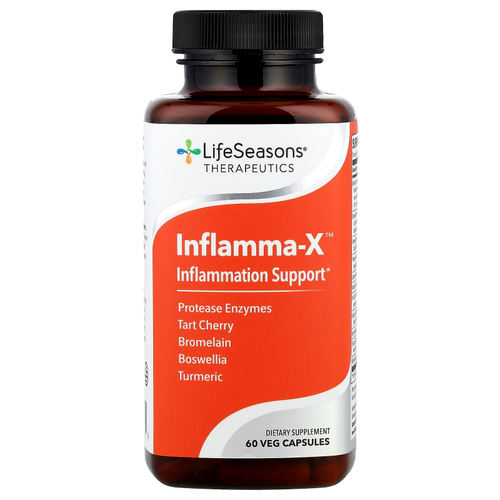 LifeSeasons, Inflamma-X™, поддержка при воспалении, 60 растительных капсул