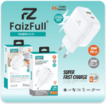Зарядное устройство FaizFull FC76 PD20W+QC3.0 3A Type-C+USB White