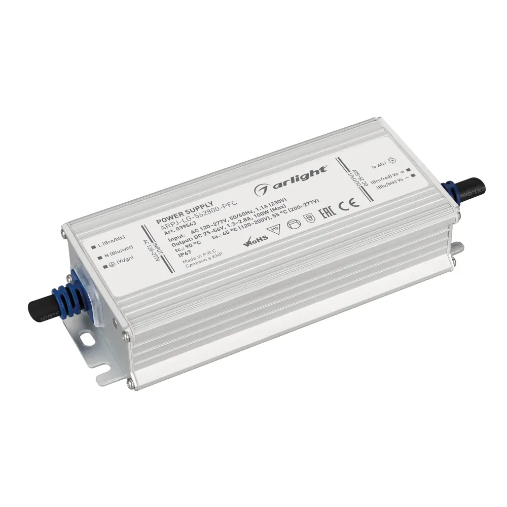 Блок питания ARPJ-LG-562800-PFC (100W, 25-56V, 1.3-2.8A) (Arlight, IP67 Металл, 5 лет) Блок питания ARPJ-LG-562800-PFC (100W, 25-56V, 1.3-2.8A) (Arlight, IP67 Металл, 5 лет)