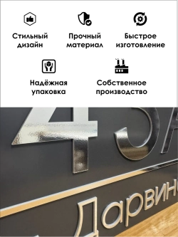 Адресная табличка на дом с объемными буквами