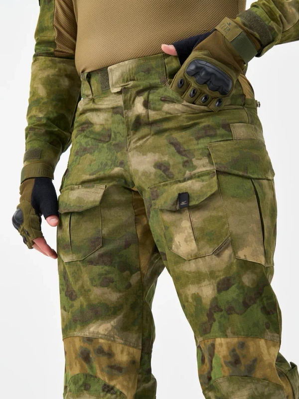 Брюки тактические мужские GEN 3 COMBAT A-TACS FG (ГЕН 3 КОМБАТ А-ТАКС ФГ), MIMICRYA материал рипстоп нейлон + хлопок (50%*50% NYCO), расцветка A-TACS FG (МОХ)