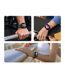 Ремешок синего цвета с магнитной фиксацией для смарт часов Apple Watch размером 38, 40, 41 и 42MM, серия Strap (YM Series) от Dux Ducis
