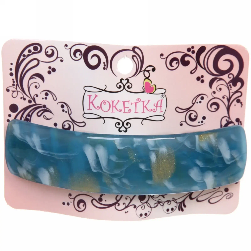 Заколка автомат «Lady Collection - Мрамор», овал ., 6 цветов, 10*2,5см (Кокетка)