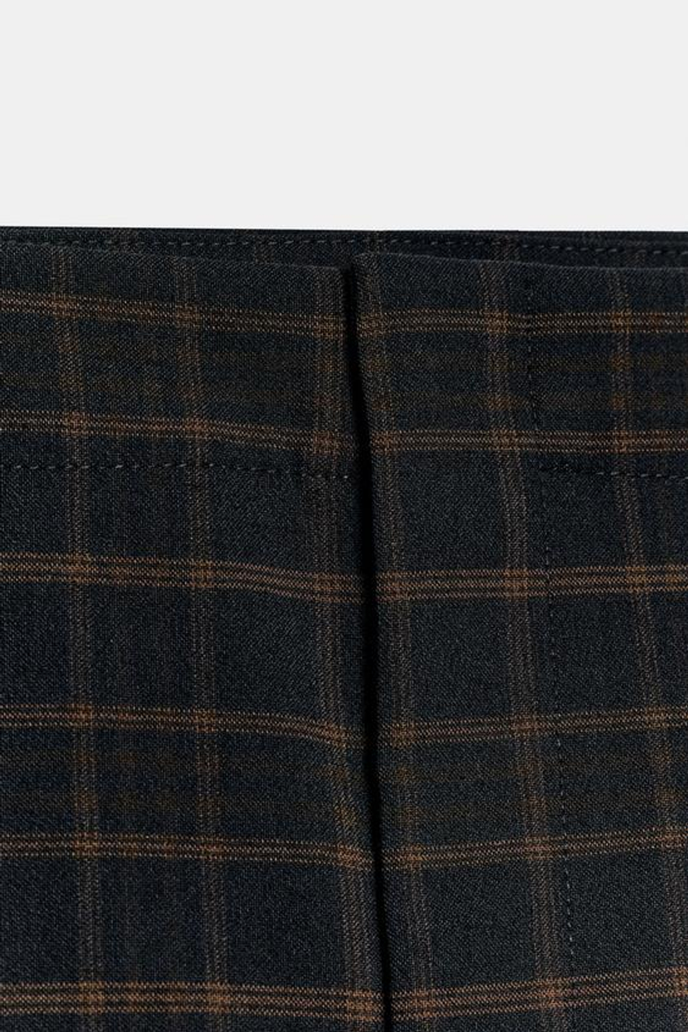ZARA ЮБКА МИДИ В КЛЕТКУ, КОРИЧНЕВО-СИНИЙ