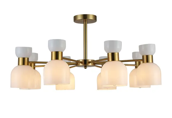 Люстра потолочная Rilon 74664/8 COPPER, 8×40 Вт, латунная