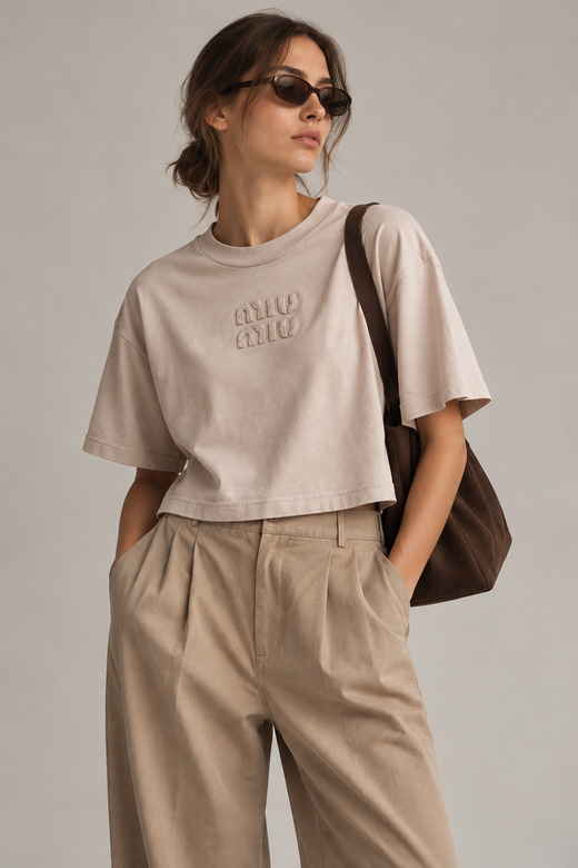 Хлопковая футболка Miu Miu, XS
