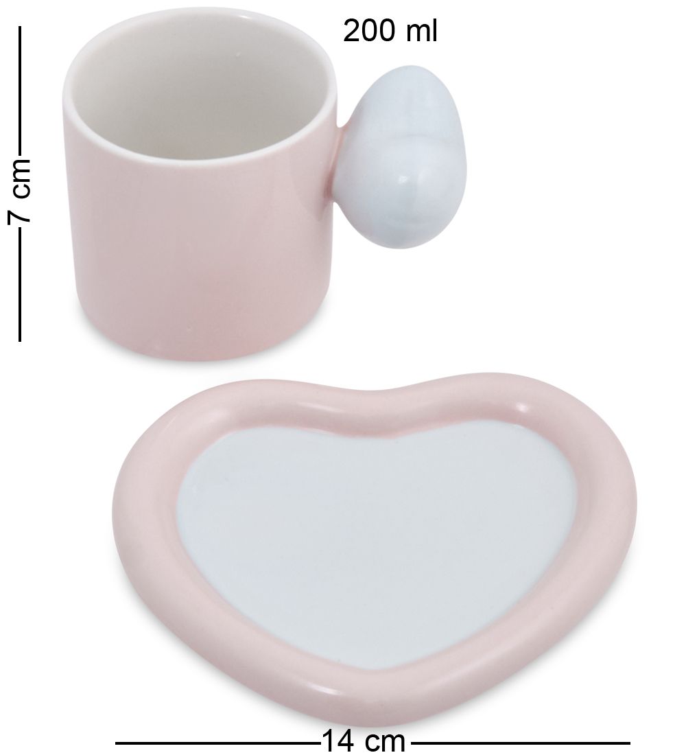 GAEM Art MUG-416/2 Чайная пара «Сердце»