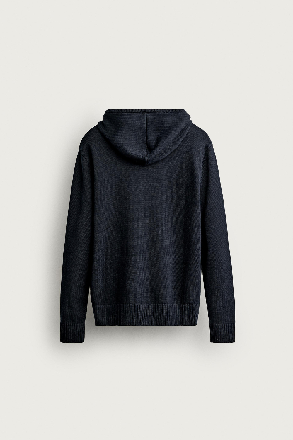 ZARA ХУДИ ИЗ 100% ХЛОПКОВОГО ТРИКОТАЖА, МОРСКОЙ СИНИЙ