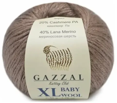 Пряжа GAZZAL Baby Wool Xl 50 гр. 100 м цвет 835 XL