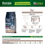 Сухой низкозерновой корм для котят и беременных кошек Monge Cat BWild LOW GRAIN Kitten из мяса гуся 1,5 кг